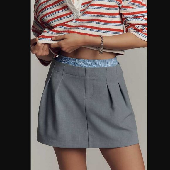 New XL By Anthropologie pleated boxer skort in grey